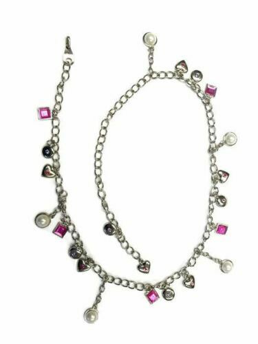 Girls Teenage Charm Waist Chain Belt Hearts Diamonties Stones Adjustable Cute Stylish