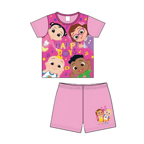 Cute Girls Toddler Cocomelon Short Pyjamas | 100% Cotton | Sizes 12M-4Y | Top Polyester Print