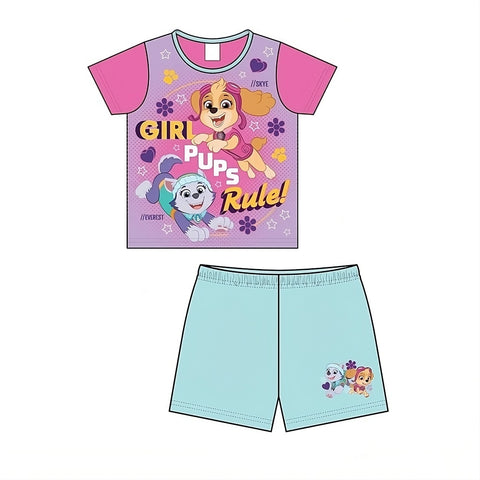 Girls Toddler Paw Patrol Short Pyjamas | Skye & Everest Design | Comfortable Loungewear | Sizes 18M-5Y