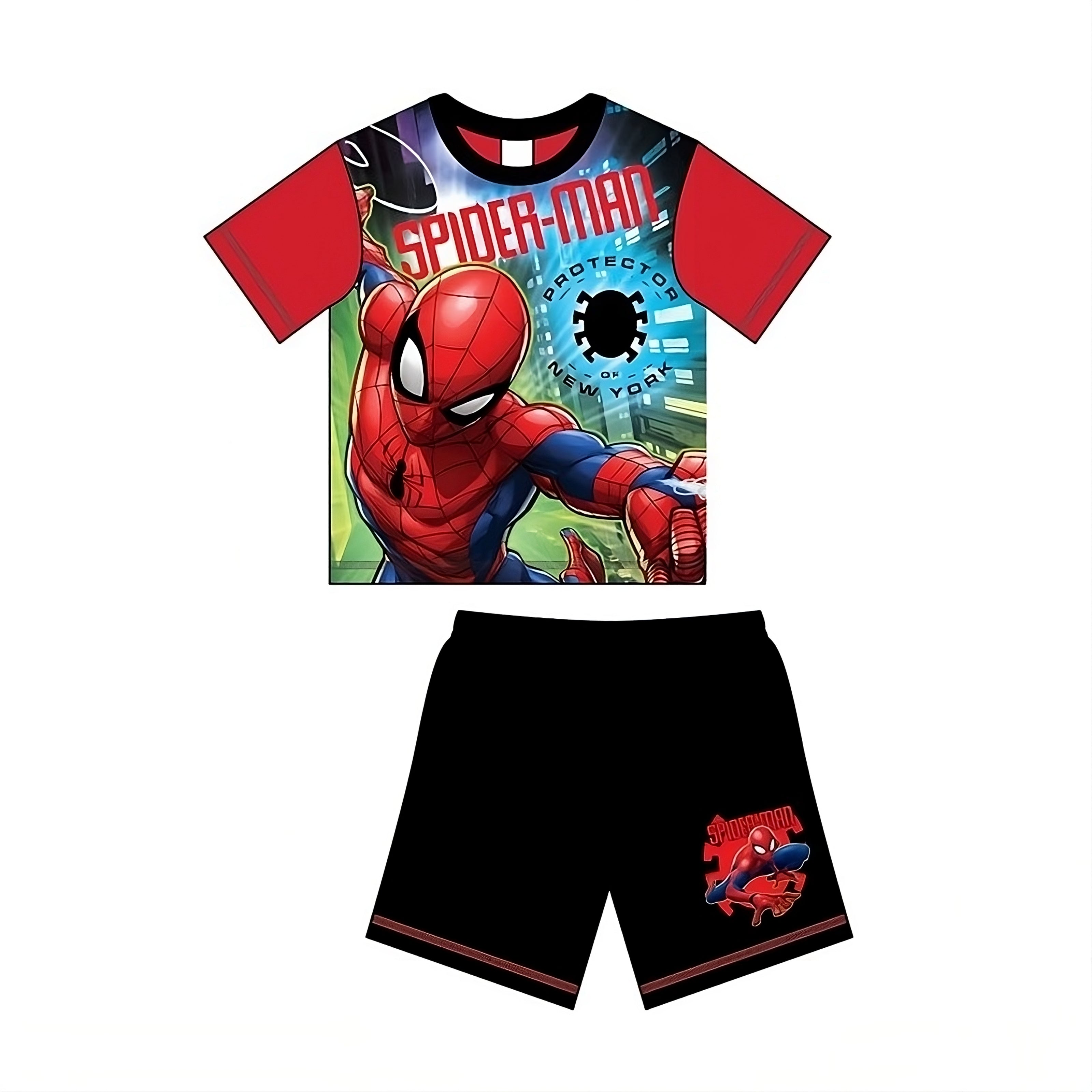 Boys' Older Spiderman Short Pyjamas | 100% Cotton | Sizes 4-10Y | Polyester Top Print