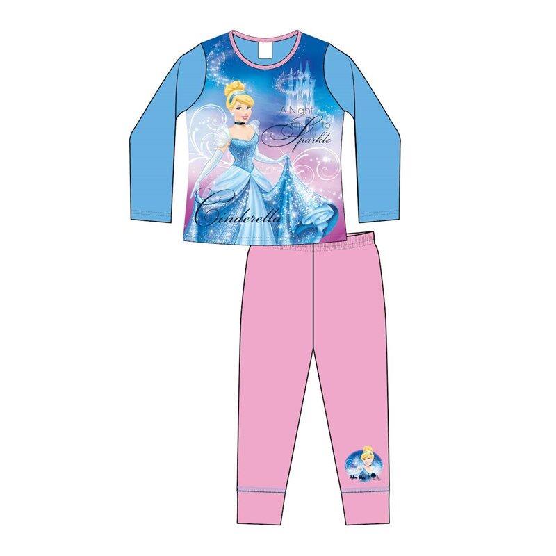 Girls Princess Cinderella Sparkle Pyjama Set Pjs Nightwear