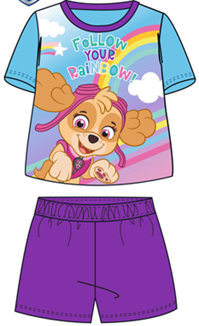 Girls Paw Patrol Shortie Official Licensed Paw Patrol Girls Pyjama Shorties