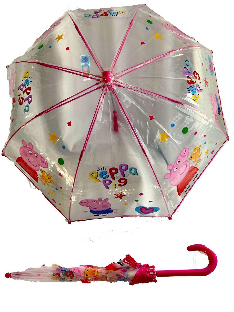 Licensed Peppa Pig Girls Childrens Brolly Umbrella Pink Gift