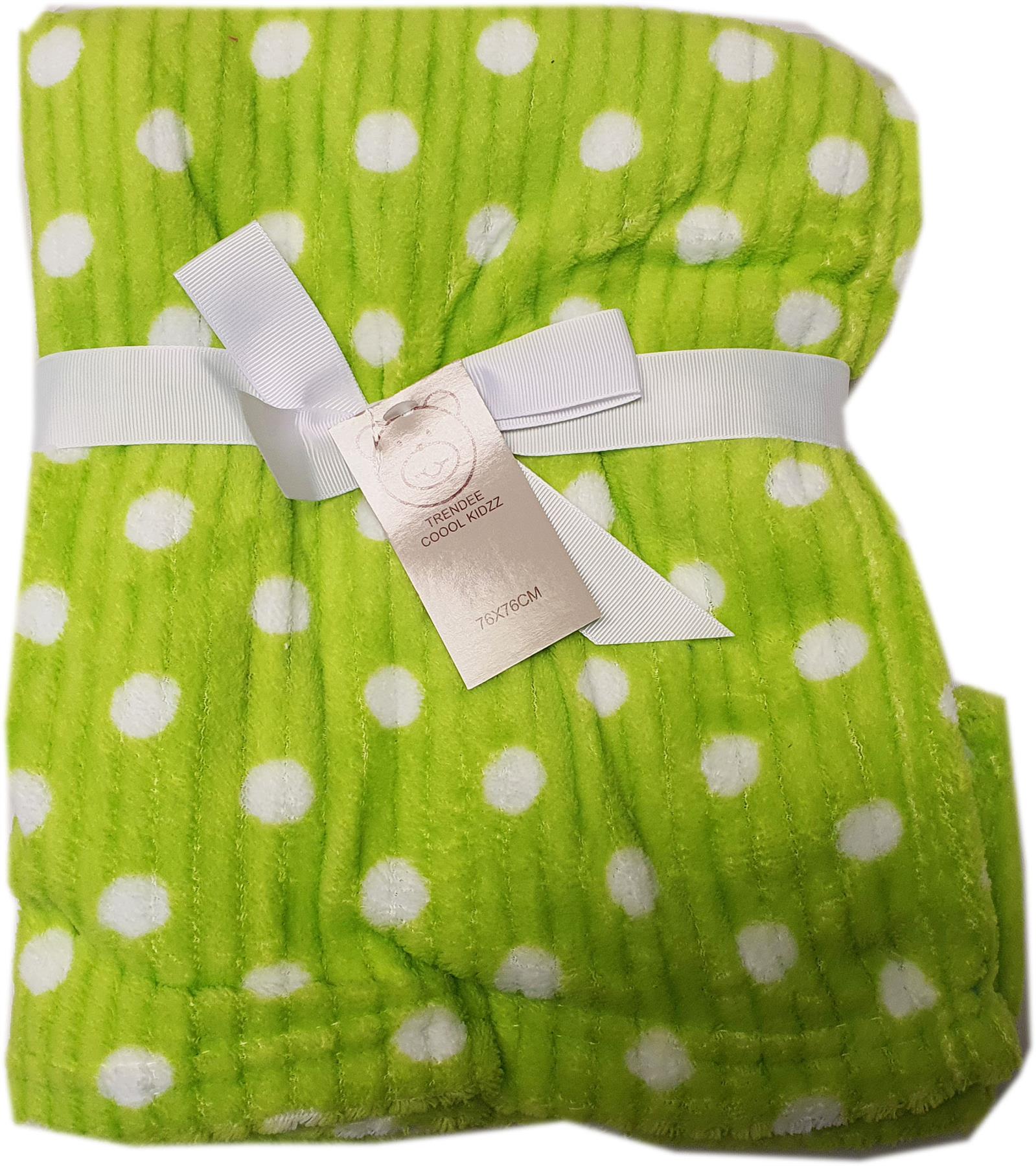 Luxury Super Soft Warm Dotted Blanket For New Born Baby Green