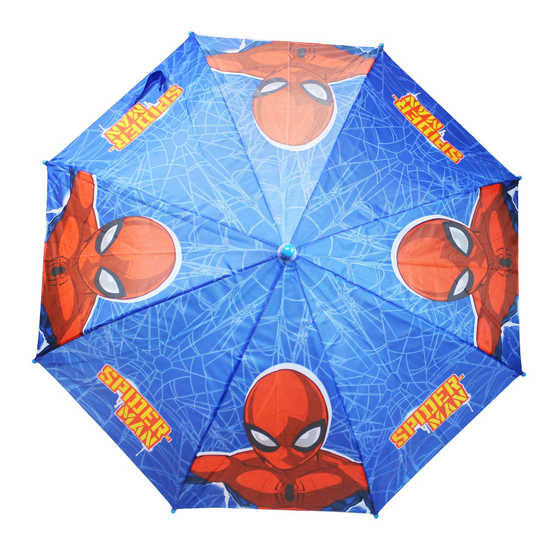 Boys Marvel Spiderman POE Embossed Children's Character Dome Designed Stick Umbrella