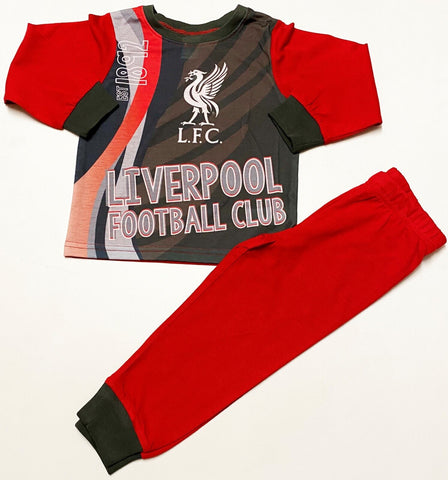 Liverpool FC Official Licensed English Premier League Football Club Pyjama Set for Kids, Boys Long Sleeve