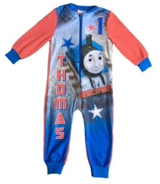Boys Thomas All In One Piece Sleepsuit Kids Onesie Nightwear Pyjamas