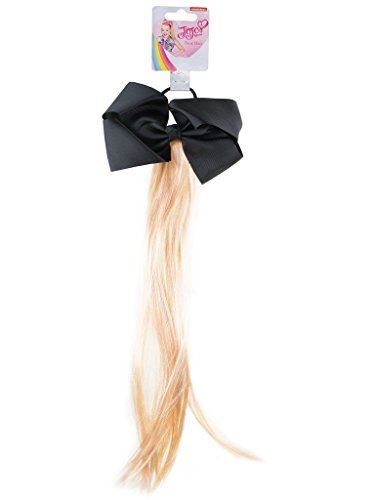 JoJo Bows - Small Black Bow & Blonde Fake Hair - Jojo Siwa Faux Hair Accessory