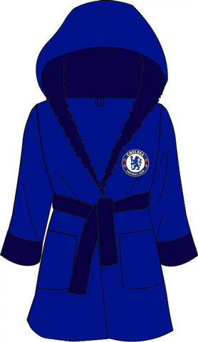 Boys Chelsea FC Fleece Dressing Gown Bathrobe