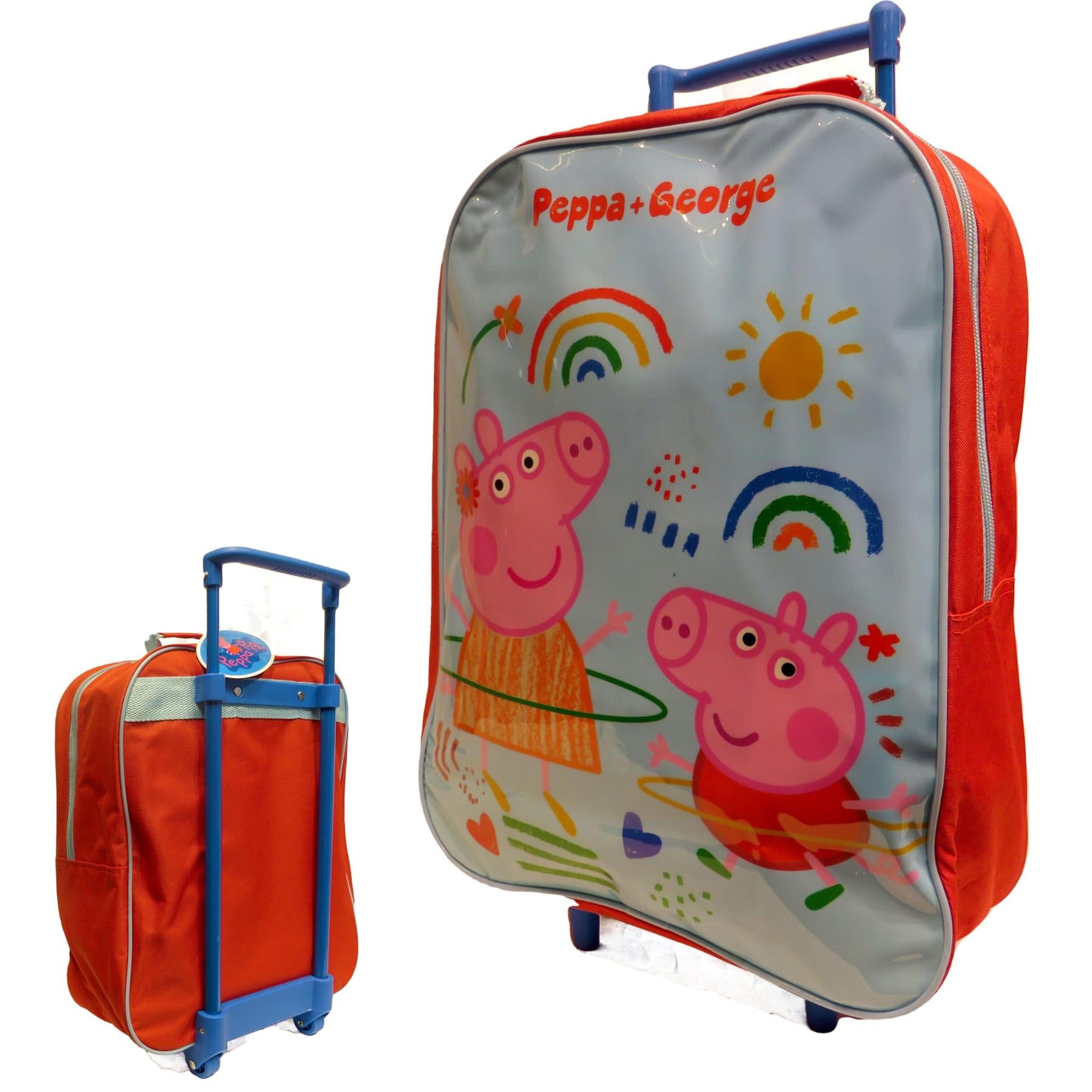 Peppa Pig Boys Girls Light Trolley Bag Kids Luggage Wheeled Bag Suitcase Travel Gift