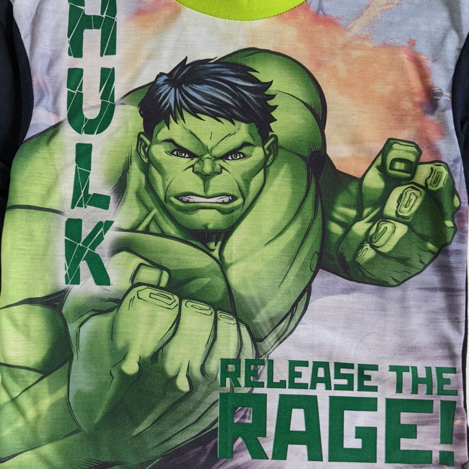Boys Hulk Avenger Rage Long Sleeve Pjs Sublimation Pyjama