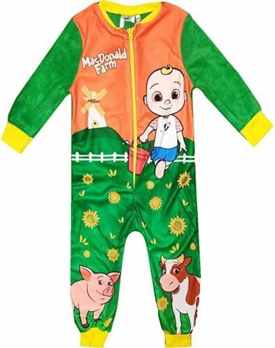Boys Cocomelon All In One Sleepsuit Kids Nightwear Jumpsuit